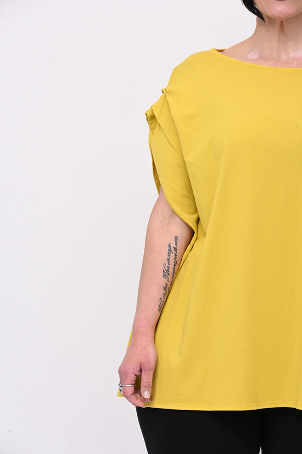 Maglia monospalla over - Senape
