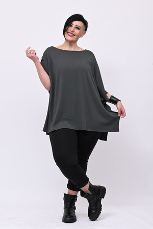 Maglia monospalla over - Piombo