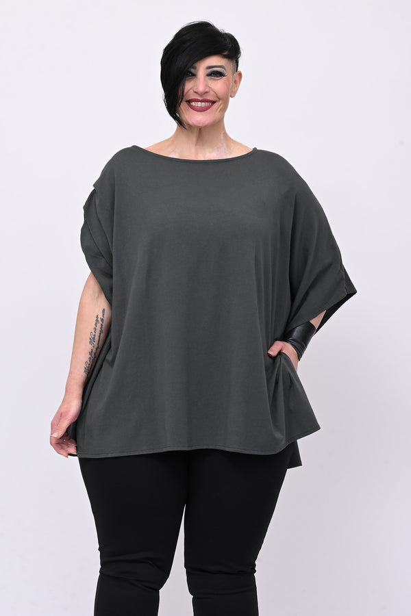 Maglia monospalla over - Piombo