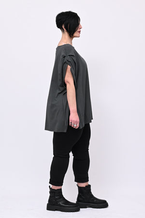 Maglia monospalla over - Piombo