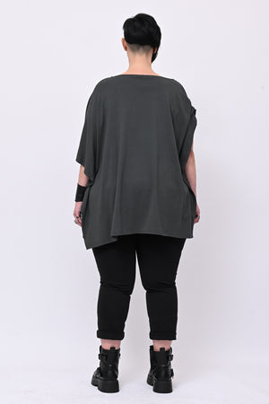 Maglia monospalla over - Piombo