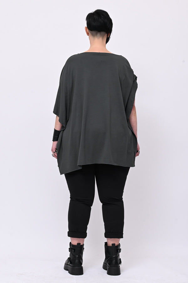 Maglia monospalla over - Piombo