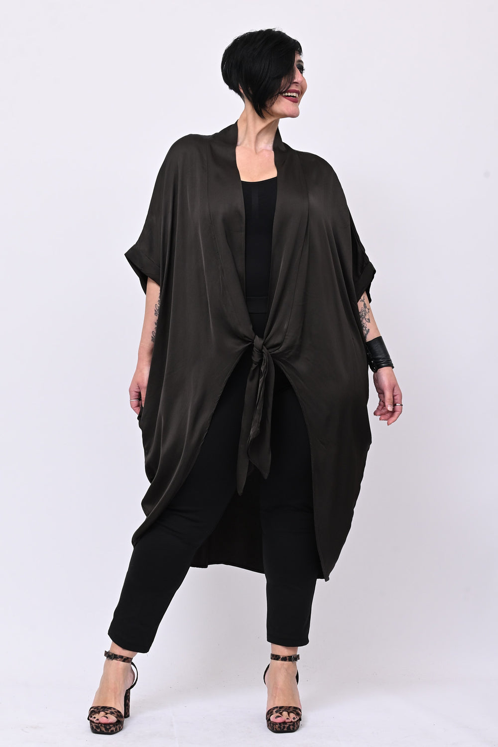 Kimono raso nodo - Moro