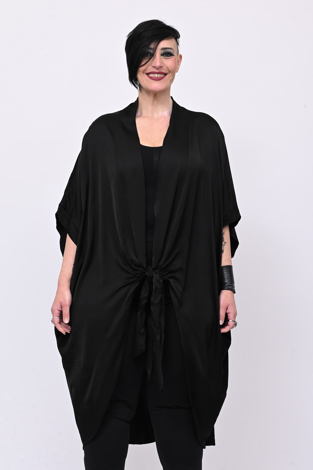 Kimono raso nodo - Nero