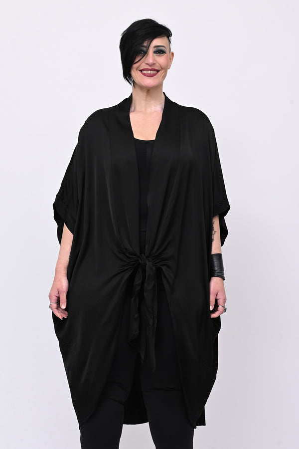 Kimono raso nodo - Nero