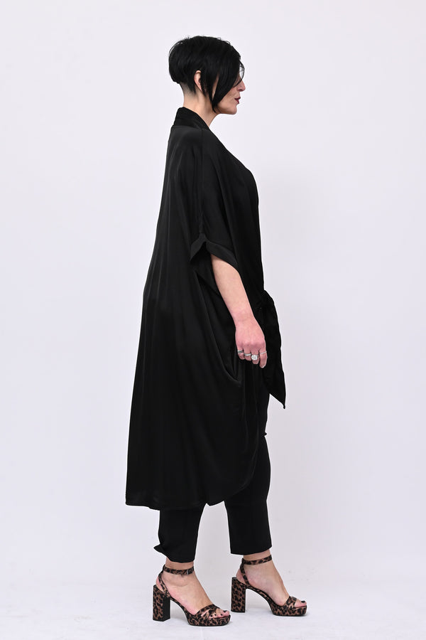 Kimono raso nodo - Nero