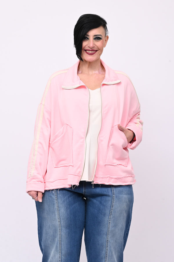 Giacca felpa crop - Rosa