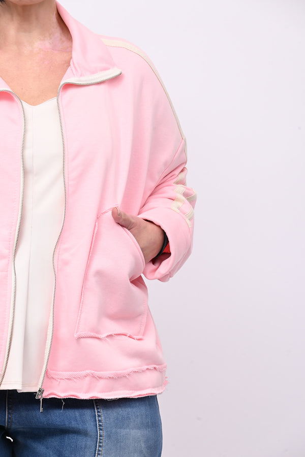 Giacca felpa crop - Rosa