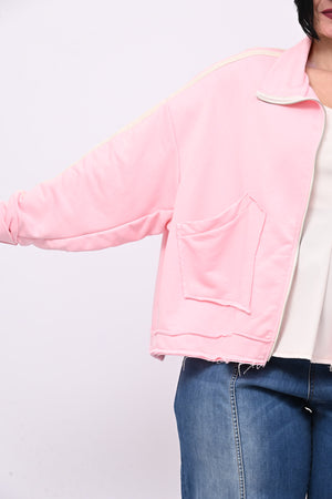 Giacca felpa crop - Rosa