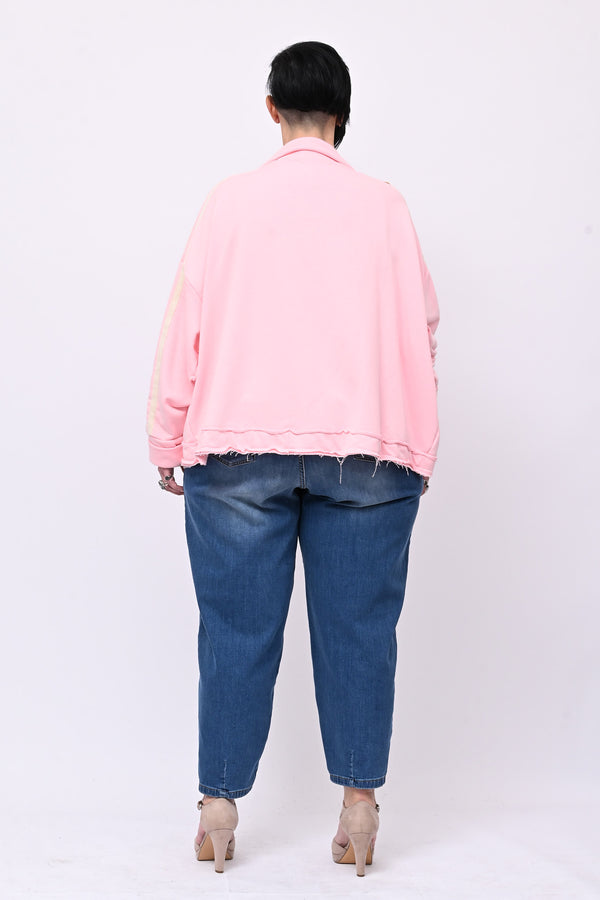 Giacca felpa crop - Rosa