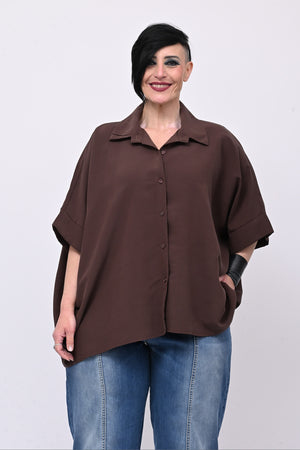 Camicia effetto seta - Moro