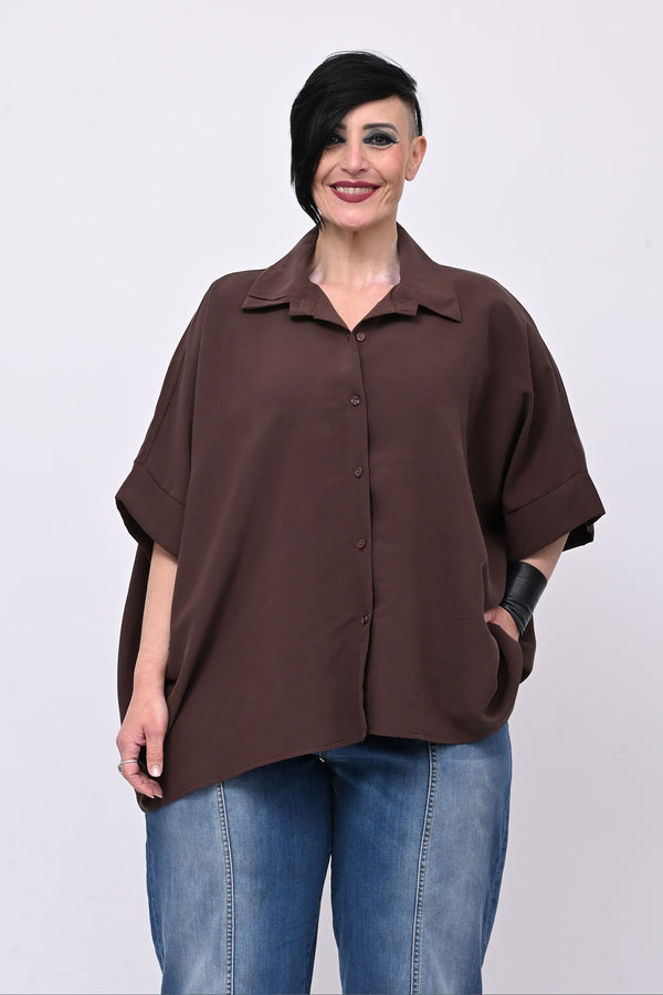 Camicia effetto seta - Moro