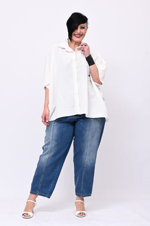 Camicia effetto seta - Bianco