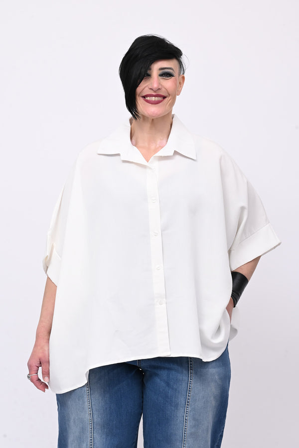 Camicia effetto seta - Bianco