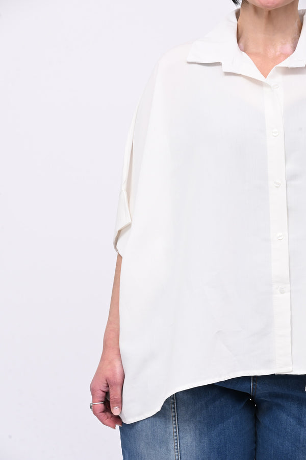 Camicia effetto seta - Bianco