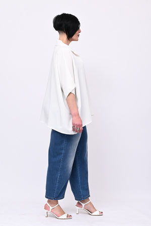 Camicia effetto seta - Bianco