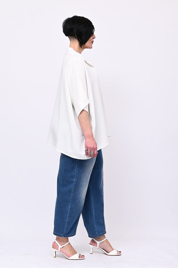 Camicia effetto seta - Bianco