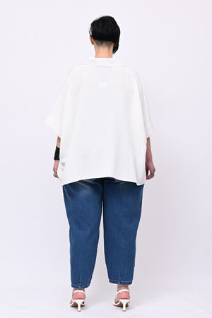Camicia effetto seta - Bianco