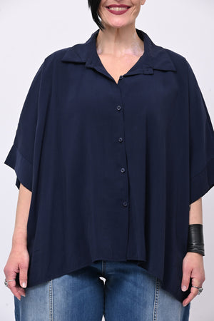 Camicia effetto seta - Blu