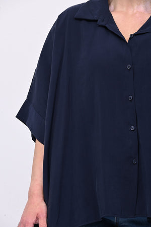 Camicia effetto seta - Blu