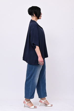 Camicia effetto seta - Blu