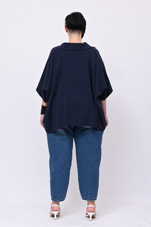 Camicia effetto seta - Blu