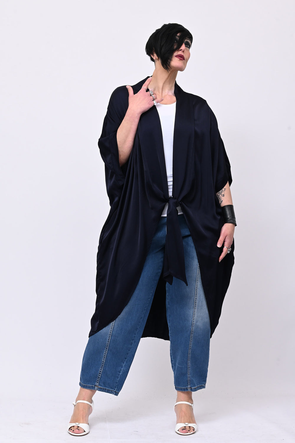 Kimono raso nodo - Blu