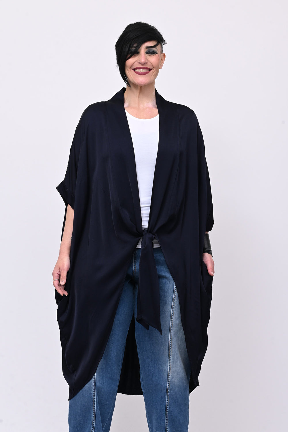Kimono raso nodo - Blu