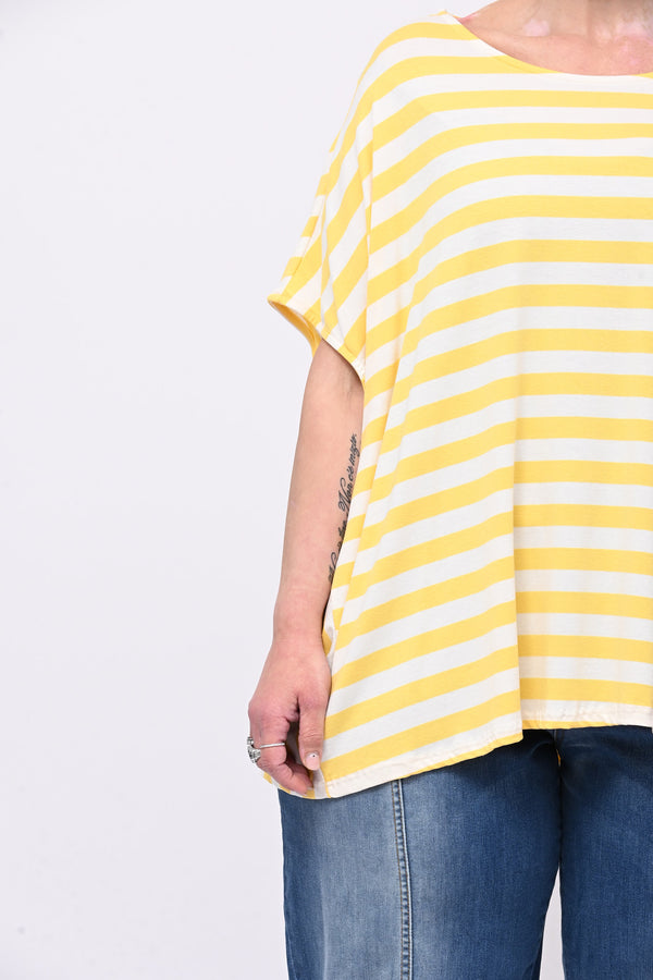 Maglia scatoletta righe - Giallo