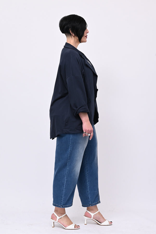 Giacca felpa stondata - Blu