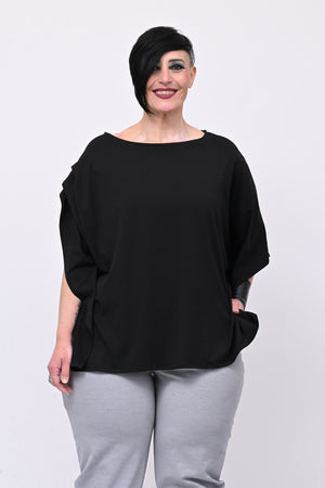 Maglia monospalla over - Nero