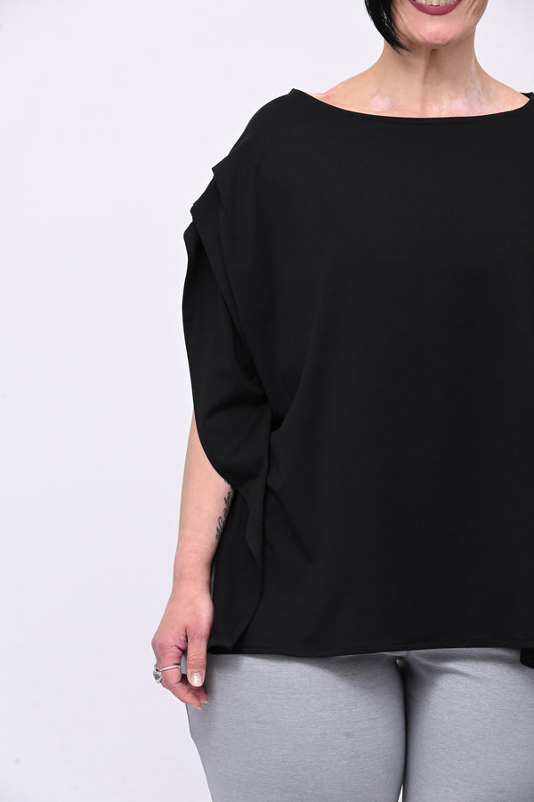 Maglia monospalla over - Nero