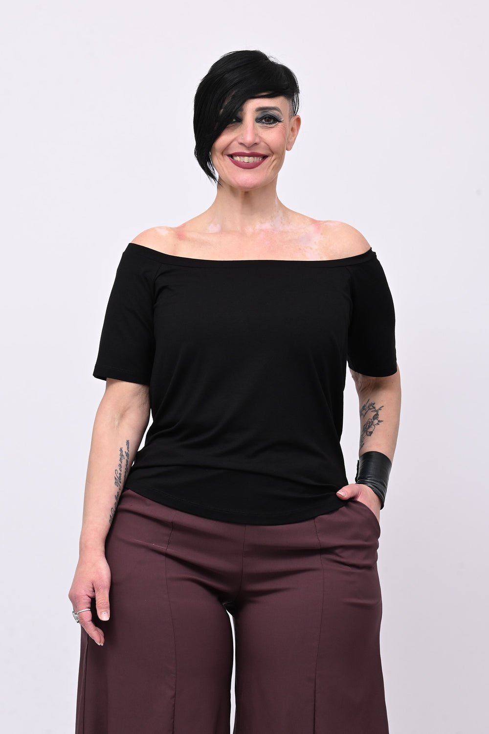 Maglia scollo barca - Nero