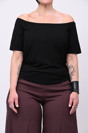 Maglia scollo barca - Nero