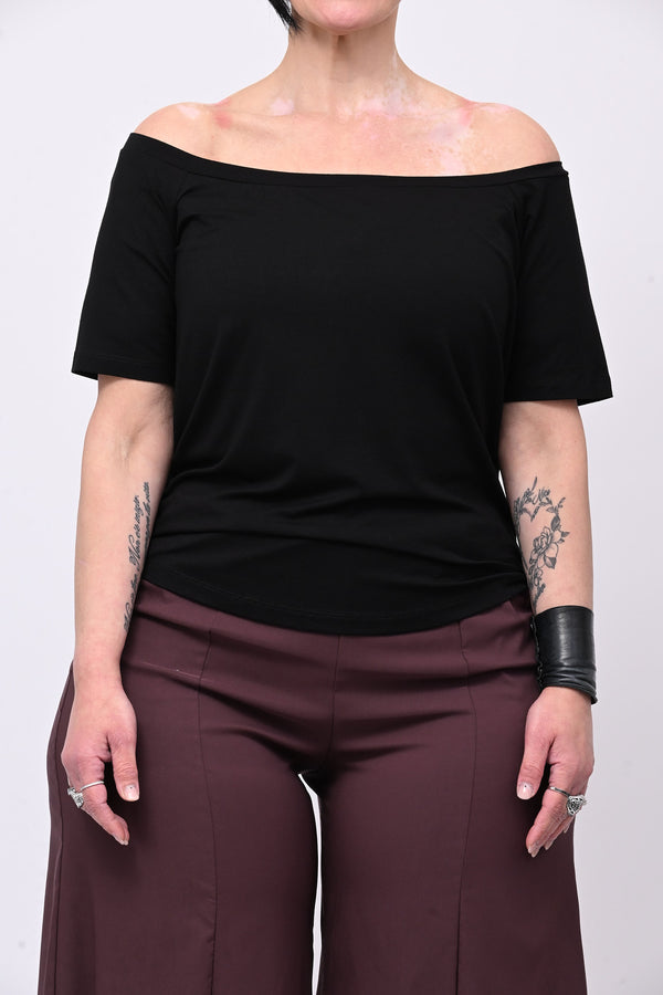Maglia scollo barca - Nero