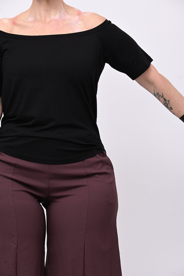 Maglia scollo barca - Nero