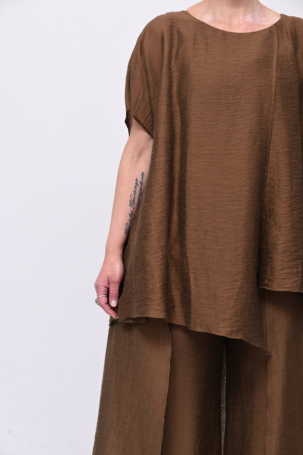 Blusa doppio pannello - Cioccolato
