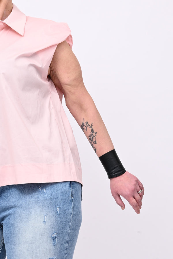 Camicia spalla arricciata - Cipria