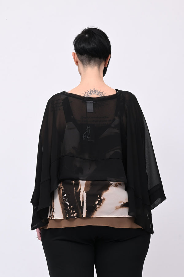 Cappa velo tinta unita - Nero