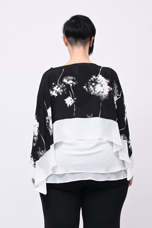 Cappa velo fantasia - Bianco / Nero