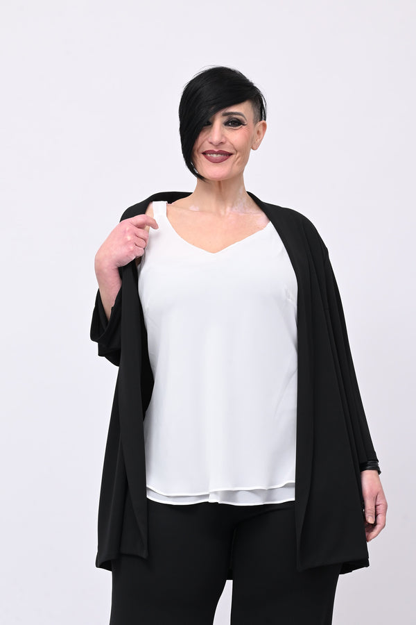 Top crepe balza - Bianco