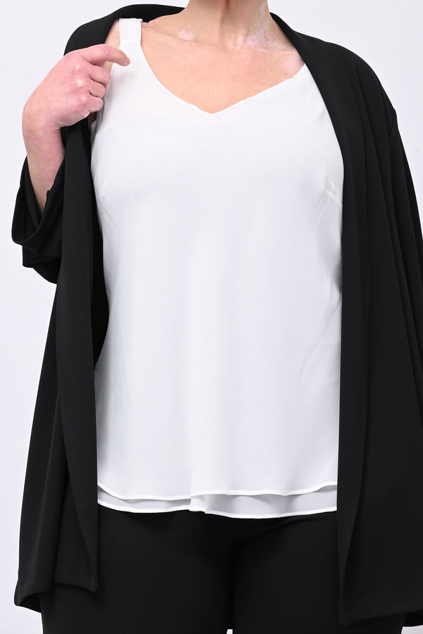 Top crepe balza - Bianco