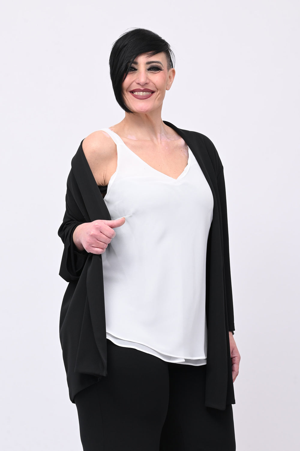 Top crepe balza - Bianco
