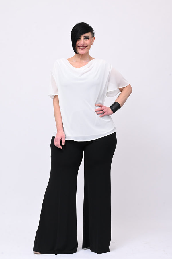 Blusa scollo cratere - Bianco