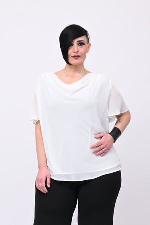 Blusa scollo cratere - Bianco