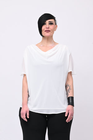 Blusa scollo cratere - Bianco