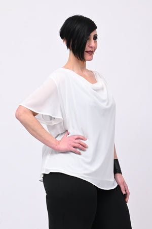 Blusa scollo cratere - Bianco