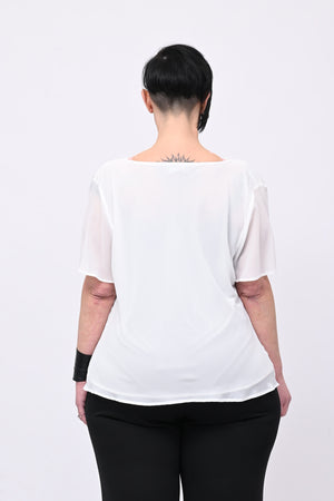 Blusa scollo cratere - Bianco