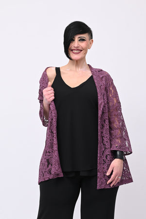 Top crepe balza - Nero