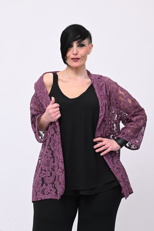 Top crepe balza - Nero